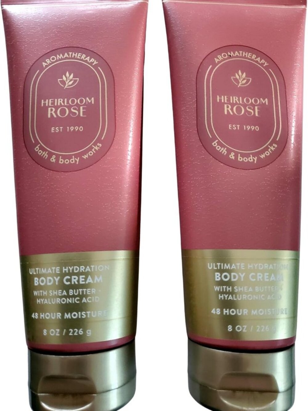 Heirloom Rose Body Cream Set - Aromatherapy Moisturizer, 8 oz, Hydrating Duo